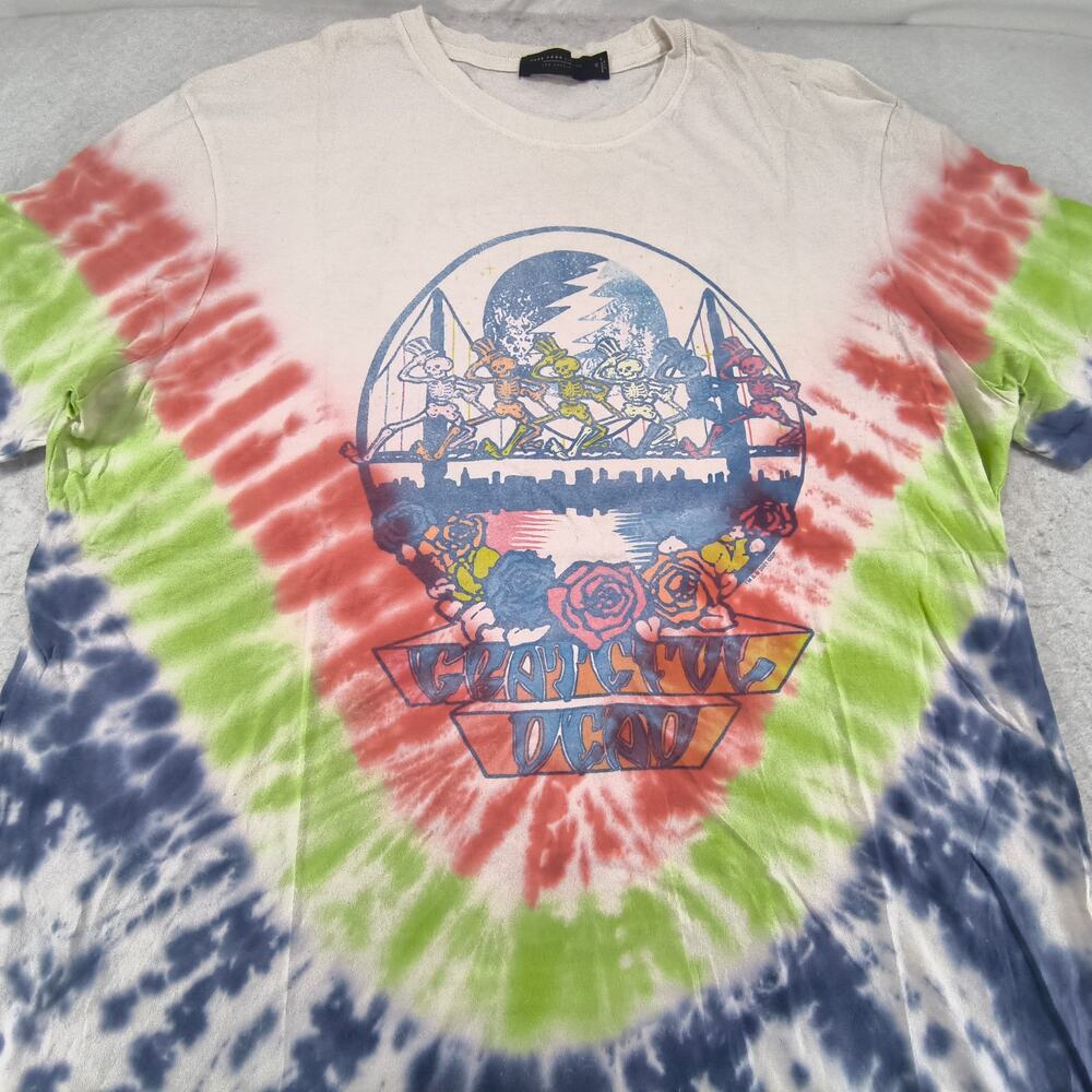 Grateful Dead Band Crew Neck Short Sleeve Graphic Shirt Mens Size XL Tie Dye